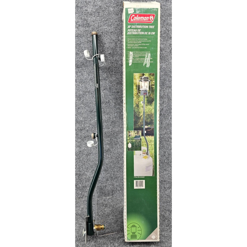 Coleman Distribution Tree Green 30" Propane Lantern Post 3 Ports Vintage NEW